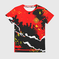 Футболка женская ФК Манчестер Юнайтед команда, цвет: 3D-принт