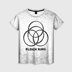 Женская футболка Elden Ring с потертостями на светлом фоне