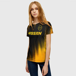 Футболка женская Nissan - gold gradient: символ сверху, цвет: 3D-принт — фото 2