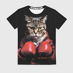 Футболка женская Cat boxing, цвет: 3D-принт
