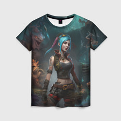 Футболка женская Jinx fantasy art Arcane League of Legends, цвет: 3D-принт