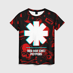 Футболка женская Red Hot Chili Peppers rock glitch, цвет: 3D-принт