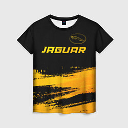 Футболка женская Jaguar - gold gradient: символ сверху, цвет: 3D-принт