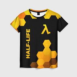 Футболка женская Half-Life - gold gradient: надпись, символ, цвет: 3D-принт