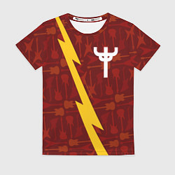 Футболка женская Judas Priest гитары и молния, цвет: 3D-принт
