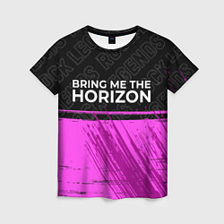 Футболка женская Bring Me the Horizon rock legends: символ сверху, цвет: 3D-принт