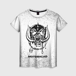 Футболка женская Motorhead с потертостями на светлом фоне, цвет: 3D-принт