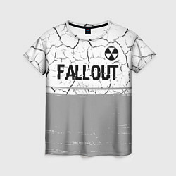Женская футболка Fallout glitch на светлом фоне: символ сверху