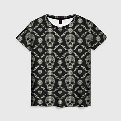 Футболка женская Узор с черепами Pattern with skulls, цвет: 3D-принт