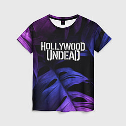 Футболка женская Hollywood Undead neon monstera, цвет: 3D-принт