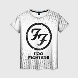 Футболка женская Foo Fighters с потертостями на светлом фоне, цвет: 3D-принт