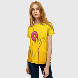Футболка женская Гомер и пончик, цвет: 3D-принт — фото 2