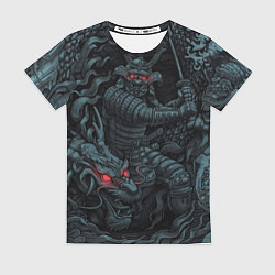 Футболка женская Samurai and dragon, цвет: 3D-принт