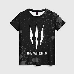 Футболка женская The Witcher glitch на темном фоне, цвет: 3D-принт