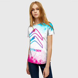 Футболка женская Citroen neon gradient style, цвет: 3D-принт — фото 2