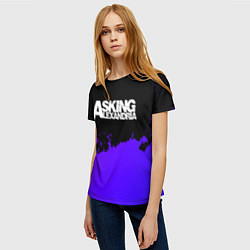 Футболка женская Asking Alexandria purple grunge, цвет: 3D-принт — фото 2