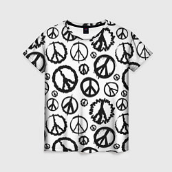 Футболка женская Many peace logo, цвет: 3D-принт