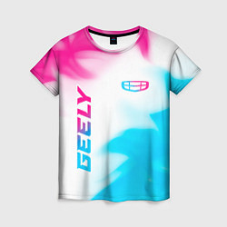 Футболка женская Geely neon gradient style: надпись, символ, цвет: 3D-принт