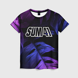 Футболка женская Sum41 neon monstera, цвет: 3D-принт