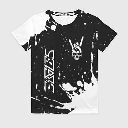 Футболка женская Eagles и рок символ на темном фоне, цвет: 3D-принт