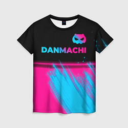 Футболка женская DanMachi - neon gradient: символ сверху, цвет: 3D-принт