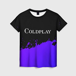 Женская футболка Coldplay purple grunge