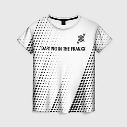 Женская футболка Darling in the FranXX glitch на светлом фоне: симв