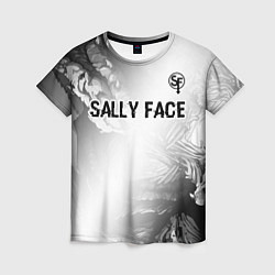 Женская футболка Sally Face glitch на светлом фоне: символ сверху