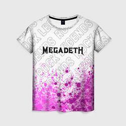 Футболка женская Megadeth rock legends: символ сверху, цвет: 3D-принт