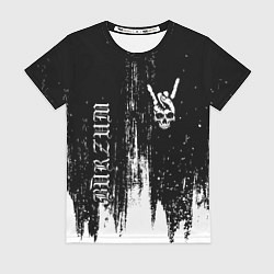 Футболка женская Burzum и рок символ на темном фоне, цвет: 3D-принт