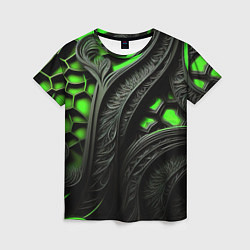 Футболка женская Green black abstract, цвет: 3D-принт