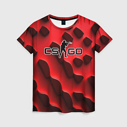 Футболка женская CS GO black red abstract, цвет: 3D-принт