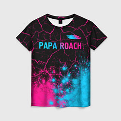 Футболка женская Papa Roach - neon gradient: символ сверху, цвет: 3D-принт