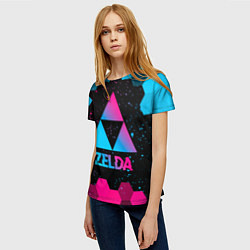 Футболка женская Zelda - neon gradient, цвет: 3D-принт — фото 2