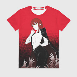 Футболка женская Макима и руки - Человек бензопила, цвет: 3D-принт