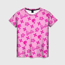 Футболка женская Барби паттерн розовый, цвет: 3D-принт