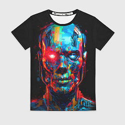 Женская футболка AI Робот digital pop-art