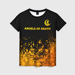Женская футболка Angels of Death - gold gradient: символ сверху