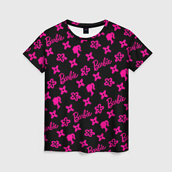 Футболка женская Барби паттерн черно-розовый, цвет: 3D-принт