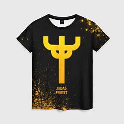 Футболка женская Judas Priest - gold gradient, цвет: 3D-принт