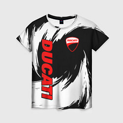 Женская футболка Ducati - мазки краски