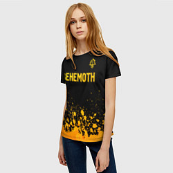 Футболка женская Behemoth - gold gradient: символ сверху, цвет: 3D-принт — фото 2