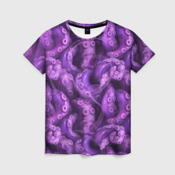 Футболка женская Фиолетовые щупальца и дым, цвет: 3D-принт