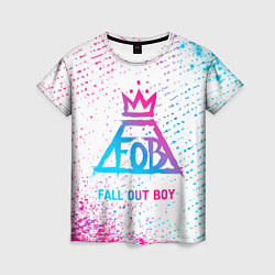 Футболка женская Fall Out Boy neon gradient style, цвет: 3D-принт