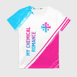 Футболка женская My Chemical Romance neon gradient style: надпись,, цвет: 3D-принт