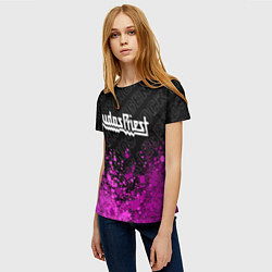 Футболка женская Judas Priest rock legends: символ сверху, цвет: 3D-принт — фото 2
