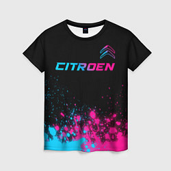Футболка женская Citroen - neon gradient: символ сверху, цвет: 3D-принт