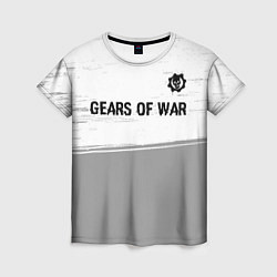 Женская футболка Gears of War glitch на светлом фоне: символ сверху
