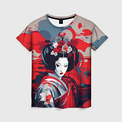 Футболка женская Geisha vector style, цвет: 3D-принт