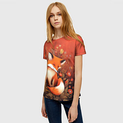 Футболка женская Довольный лисёнок, цвет: 3D-принт — фото 2